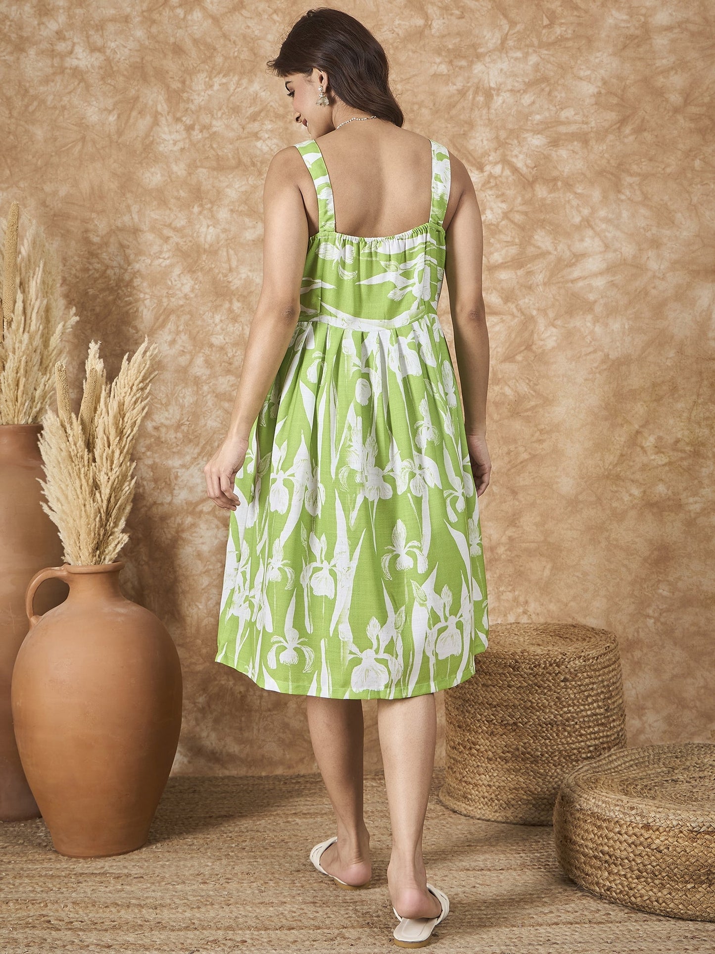 Apple Green White Sweetheart Dress