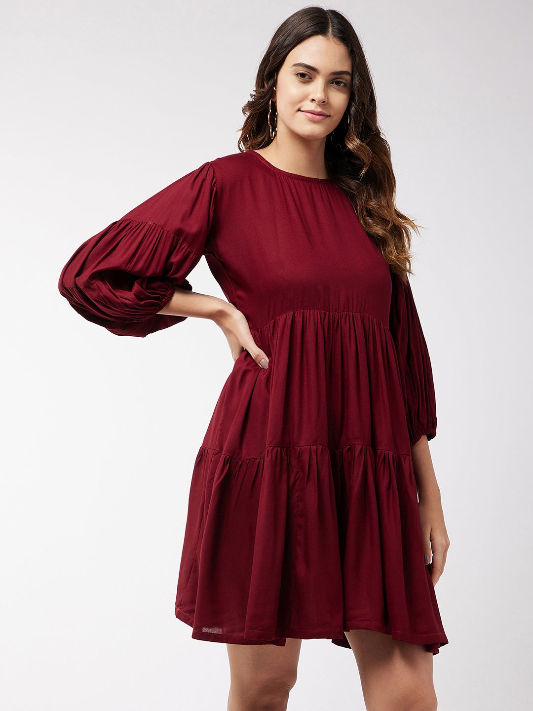 Barn Red Flared Short Dress