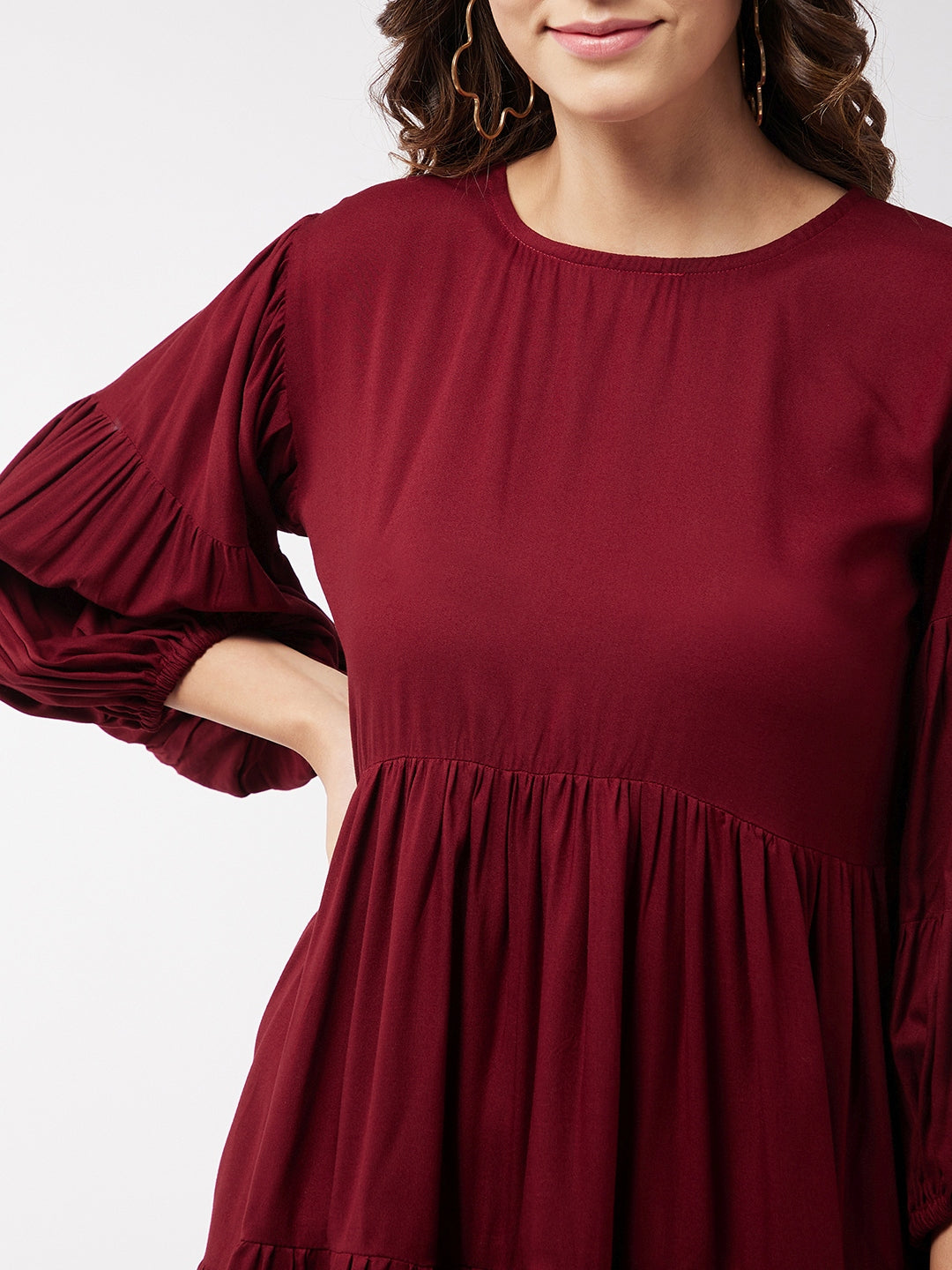 Barn Red Flared Short Dress