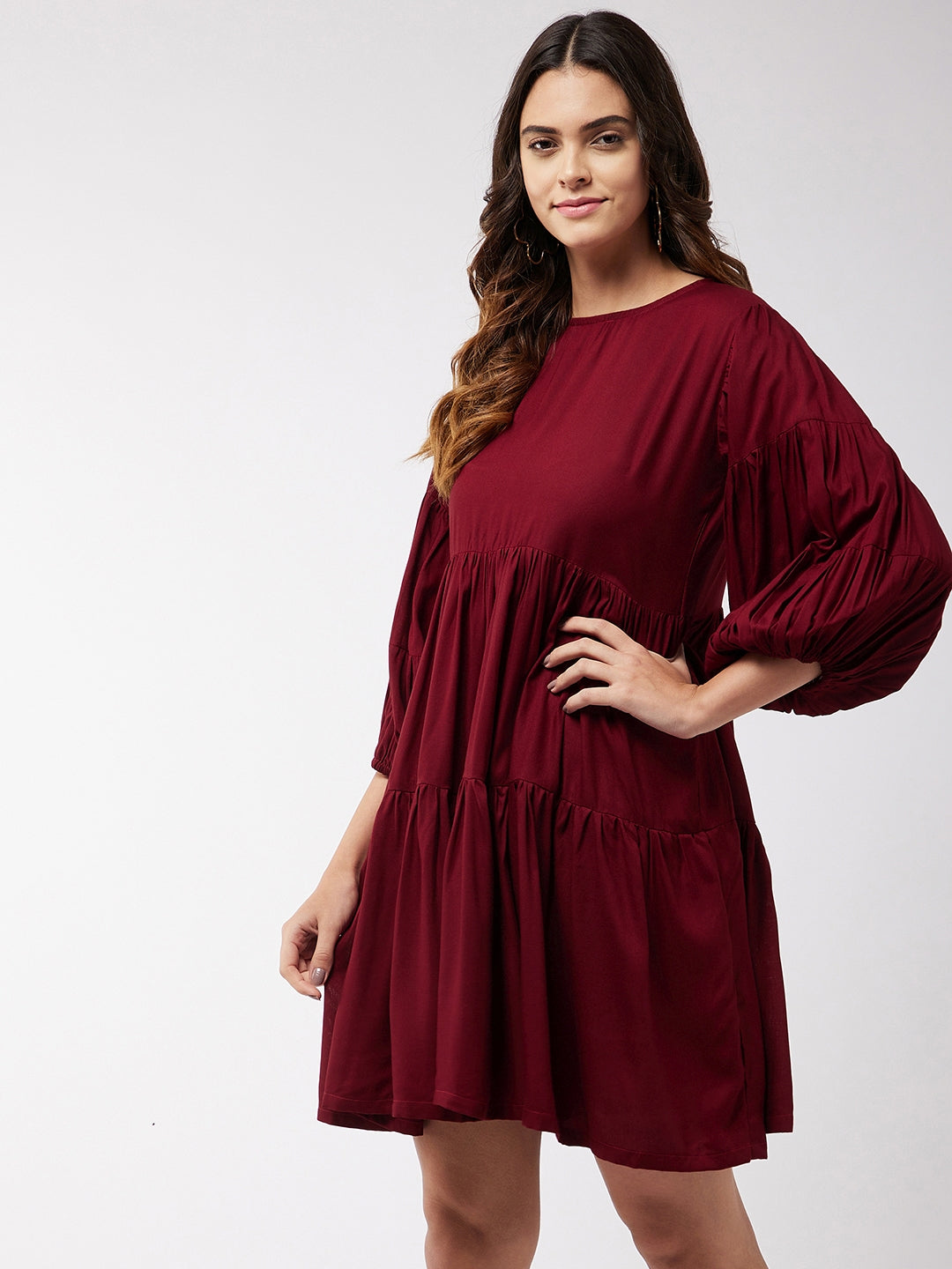 Barn Red Flared Short Dress