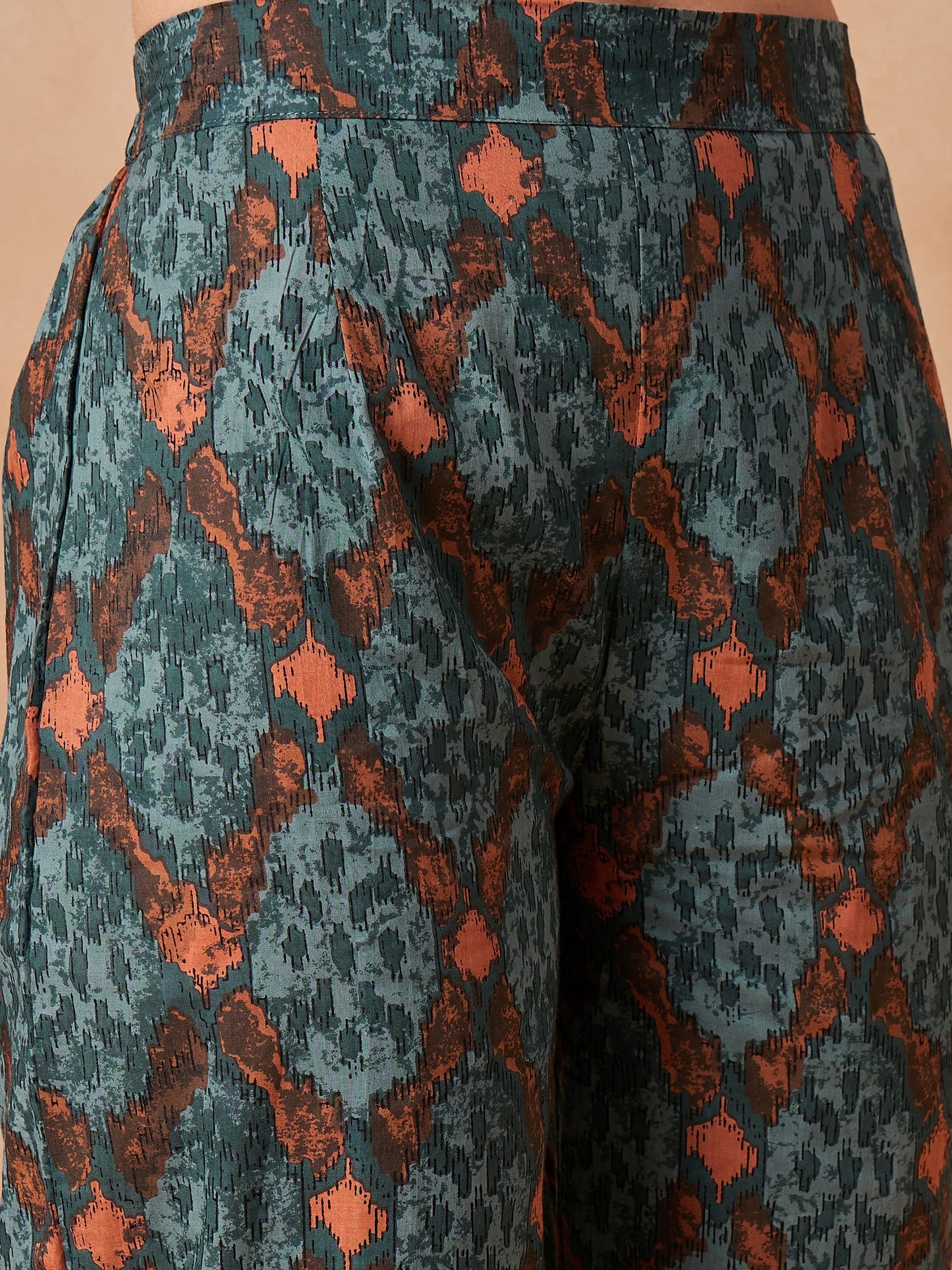 Aqua Pearl Abstract Printed Coords Set