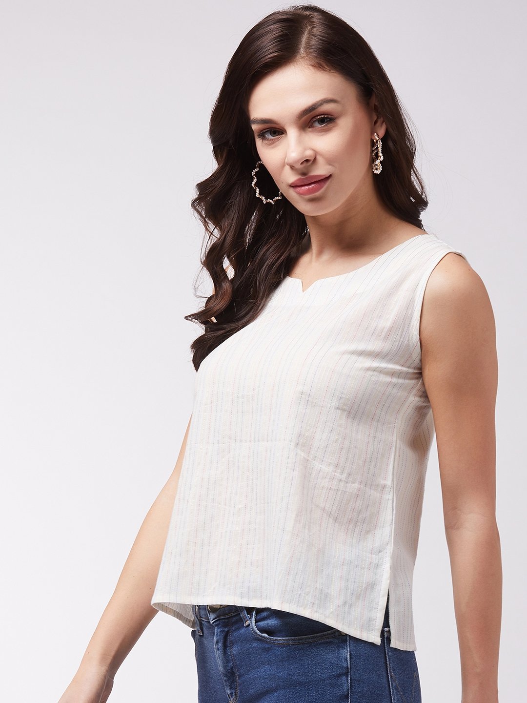 Off White Kantha Sleveless Top