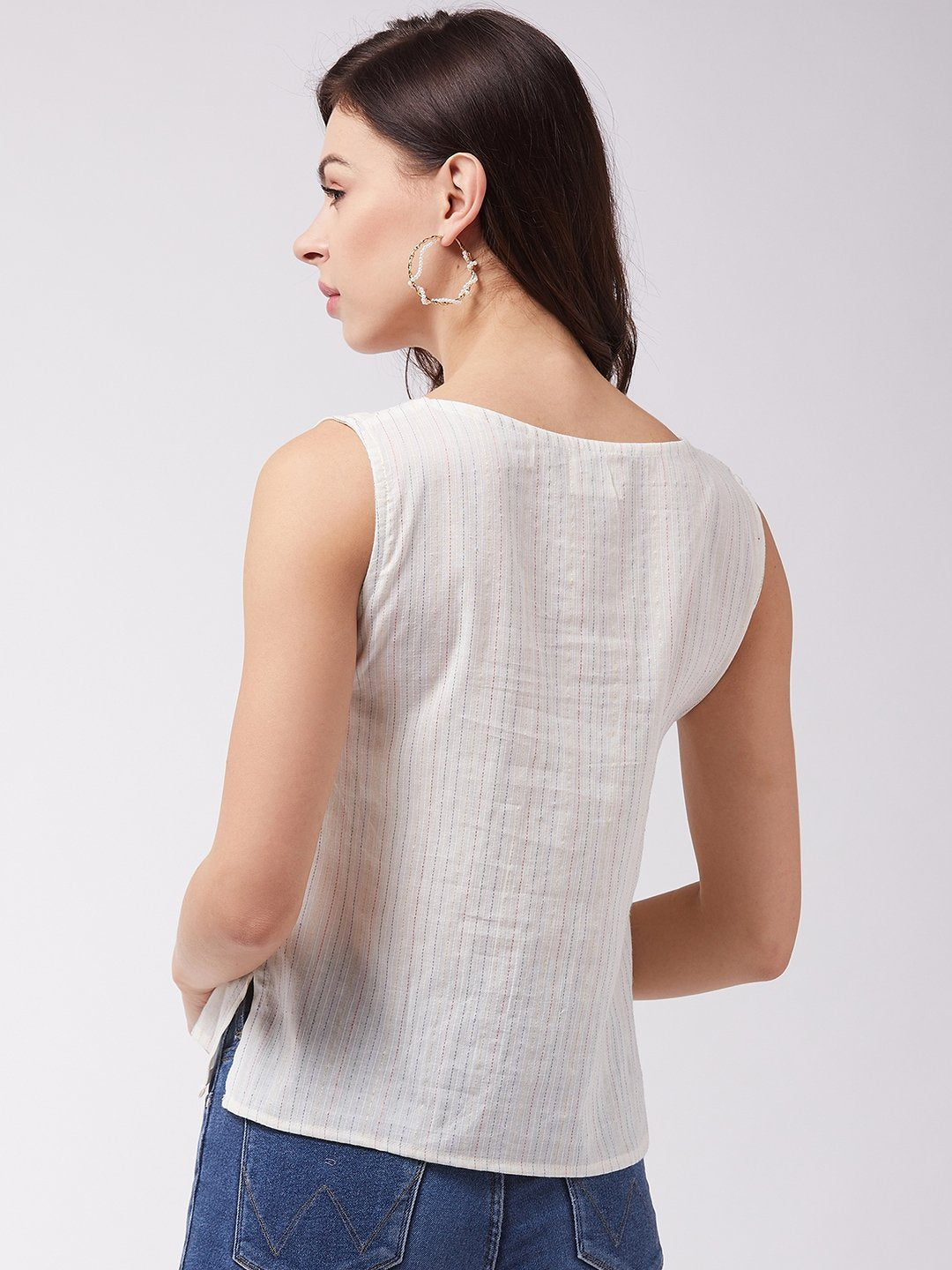 Off White Kantha Sleveless Top
